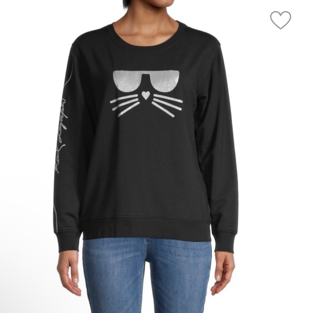 KARL LAGERFELD PARIS
Shimmer Choupette Graphic Sweatshirt size M